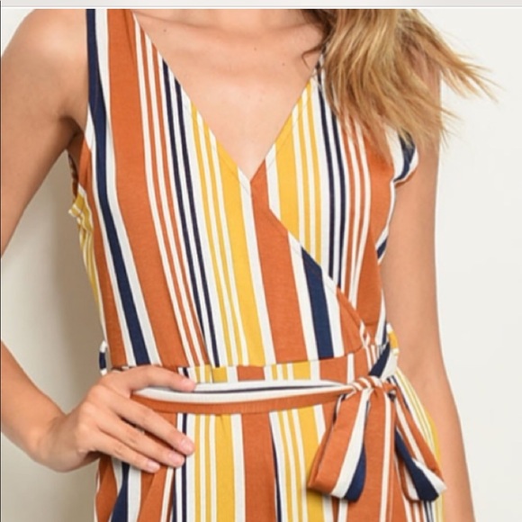 NWT 70’s Feel Striped Jumper Stretchy! BTS - Picture 2 of 4